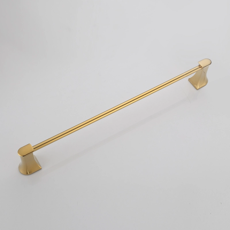 Tecmolog Brass Golden Bath Towel Bar, Hanging Towel Rack, Bathroom Shower Organization Single Towel Bar BH499J