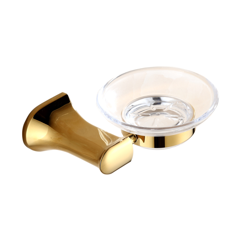 Tecmolog Brass Golden Wall Mount Soap Dish Holder, Drilling Single Soap Dish Holder for Bathroom BH492J