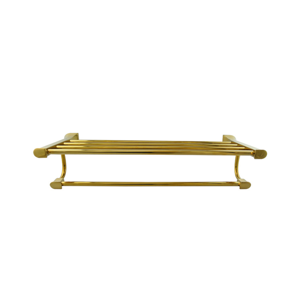 Tecmolog Brass Wall Mounted Double Towel Rails Bars, Wall Mounted Bath Towel Rack Shelf Bathroom Accessories BH501J