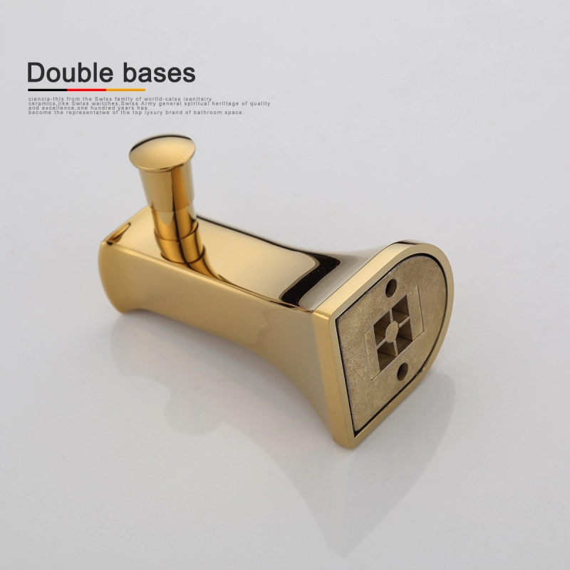 Tecmolog Brass Golden Single Coat Hook Wall Mount Robe Hook Clothes Hook for Bathroom BH493J