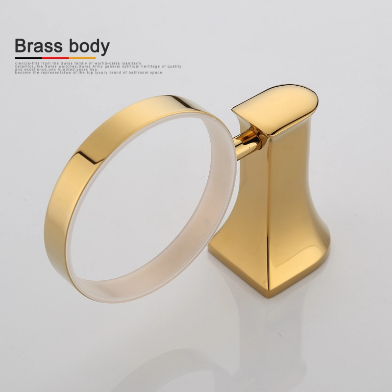 Tecmolog Brass Golden Wall Mount Soap Dish Holder, Drilling Single Soap Dish Holder for Bathroom BH492J