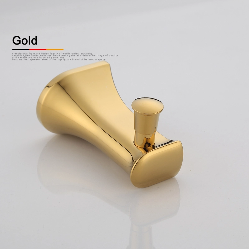 Tecmolog Brass Golden Single Coat Hook Wall Mount Robe Hook Clothes Hook for Bathroom BH493J