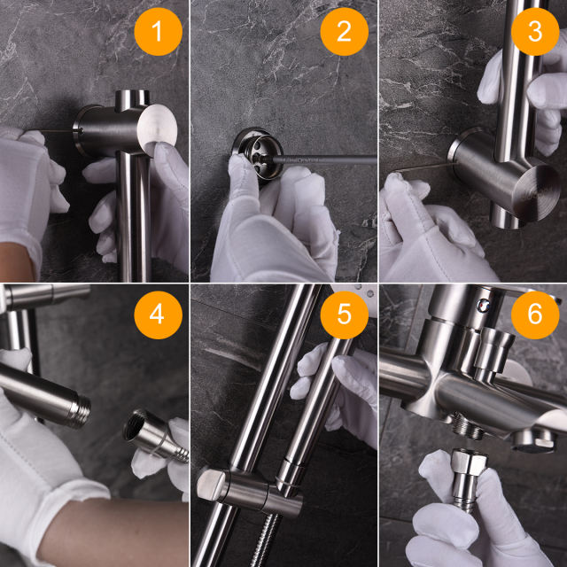 Tecmolog Stainless Steel Shower Sliding Bar/Shower Set with Adjustable Handheld Shower Holder, Wall Mount 66cm