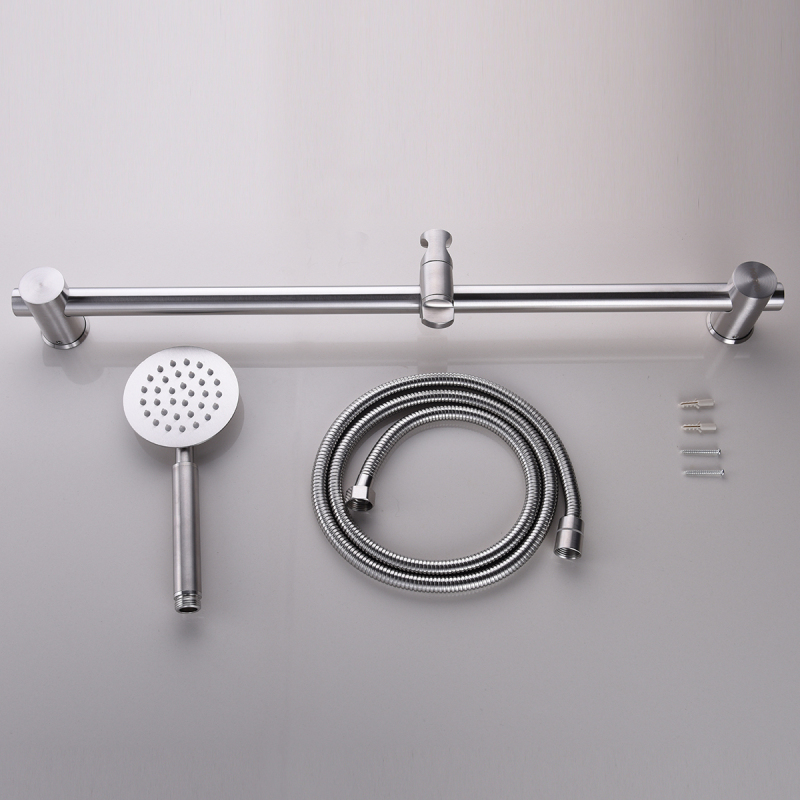 Tecmolog Stainless Steel Shower Sliding Bar/Shower Set with Adjustable Handheld Shower Holder, Wall Mount 66cm