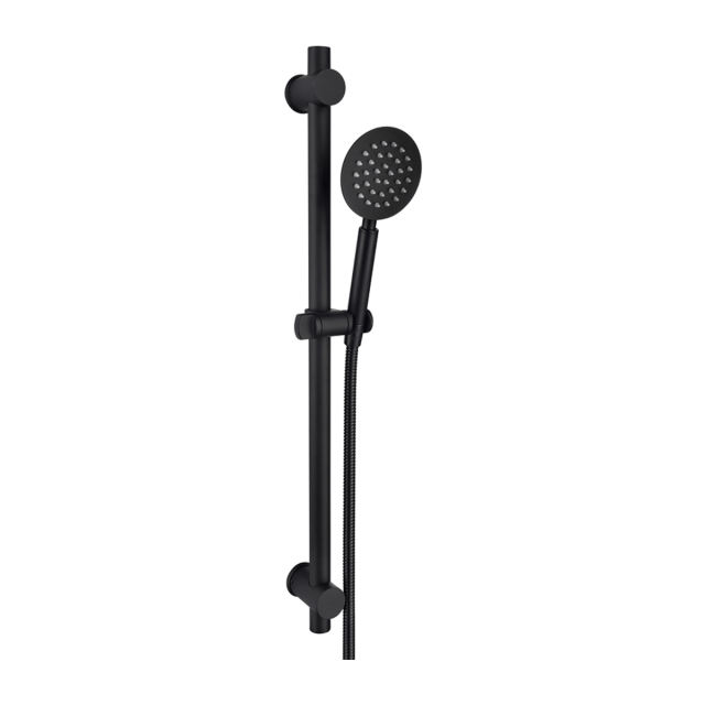 Tecmolog Stainless Steel Black Shower Sliding Bar/Shower Set with Adjustable Handheld Shower Holder, Wall Mount SBH156B/SBH156BF