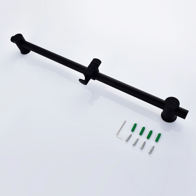 Tecmolog Stainless Steel Black Shower Sliding Bar/Shower Set with Adjustable Handheld Shower Holder, Wall Mount SBH156B/SBH156BF