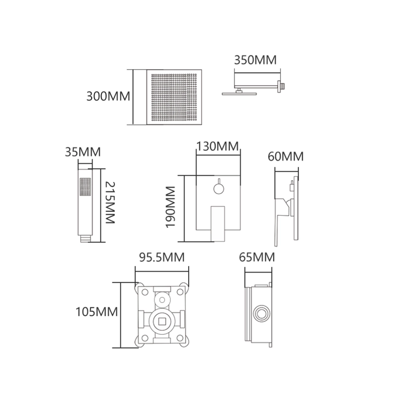 Tecmolog Bathroom Shower System with 10''/12'' Rain Shower and Handheld, Wall Mount Shower Set with Rough-in Valve Body, Nickel, BNA314B/BC314C