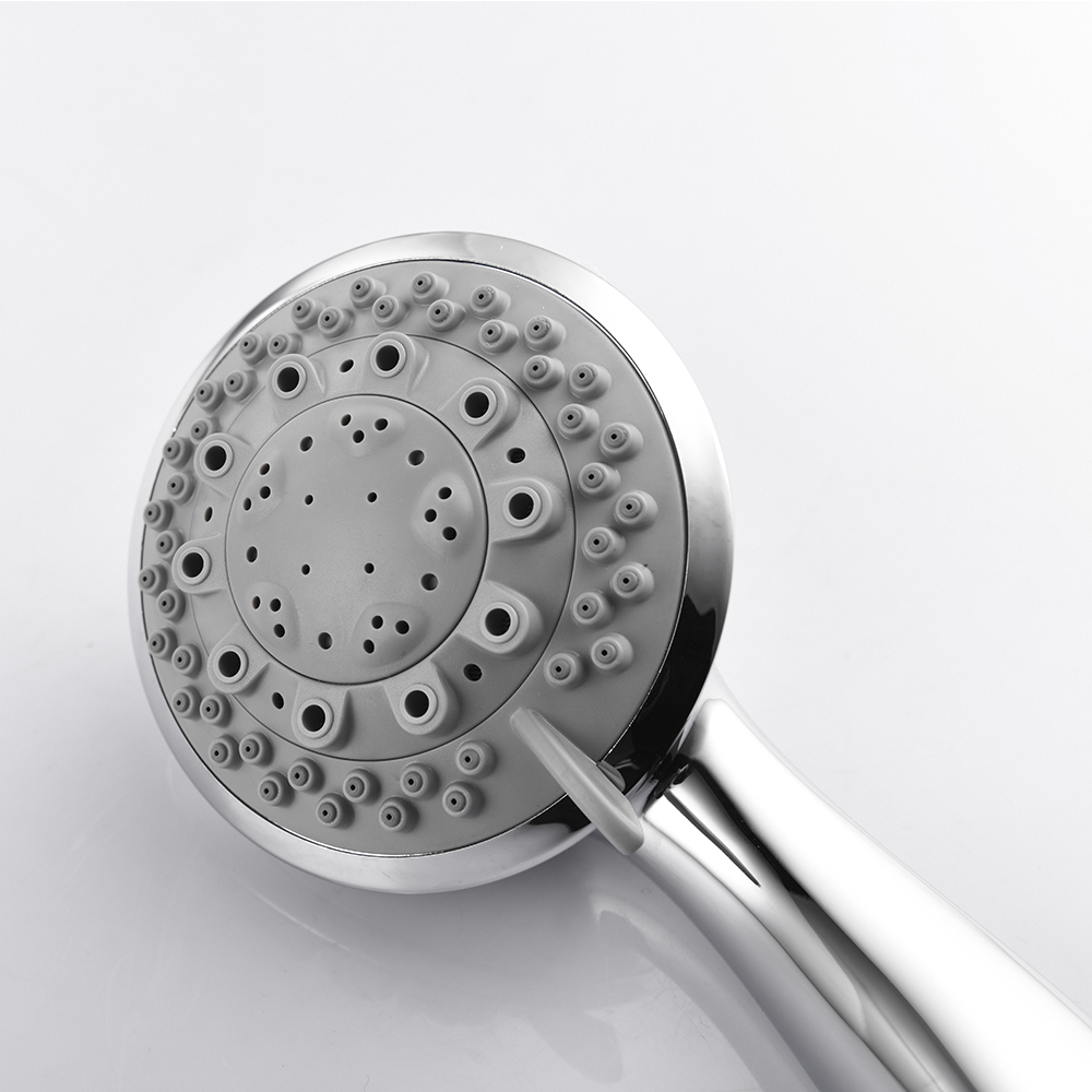 Tecmolog Plastic Chrome Handheld Shower Head With 7 Spray Setting, Shower Set with Hose and Holder, BS074/BS074F
