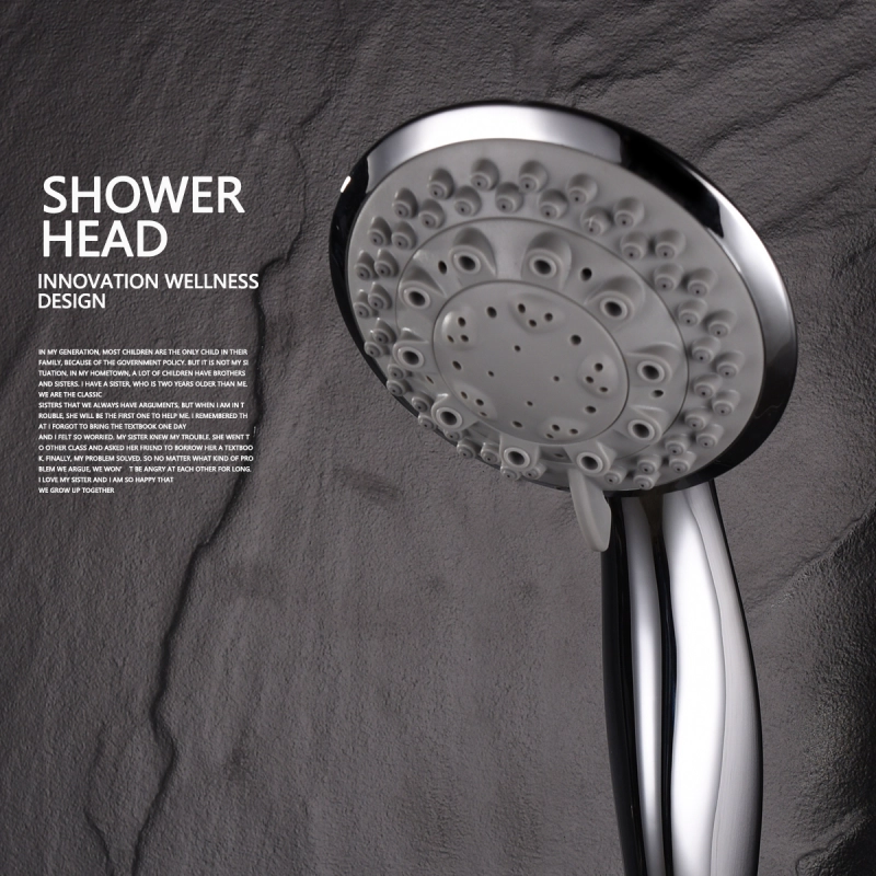 Tecmolog Plastic Chrome Handheld Shower Head With 7 Spray Setting, Shower Set with Hose and Holder, BS074/BS074F