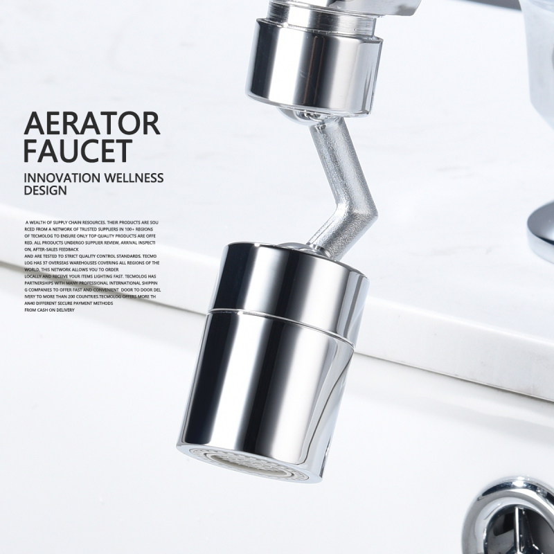 Tecmolog M24 Male/ M22 Female Thread Brass Sink Faucet Aerator Filter, Dual Function Tap Aerator with 360°Swivel Spout, Chrome, AFA018/AFA018A