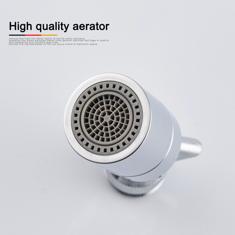 Tecmolog M24 Male/ M22 Female Thread Brass Sink Faucet Aerator Filter, Dual Function Tap Aerator with 360°Swivel Spout, Chrome, AFA018/AFA018A