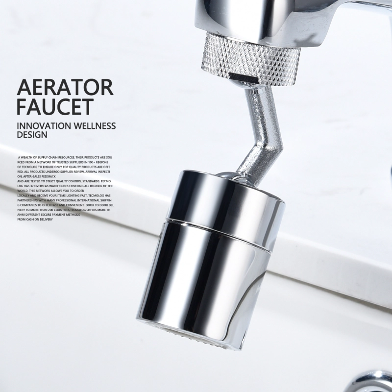 Tecmolog M24 Male/ M22 Female Thread Brass Sink Faucet Aerator Filter, Dual Function Tap Aerator with 360°Swivel Spout, Chrome, AFA018/AFA018A