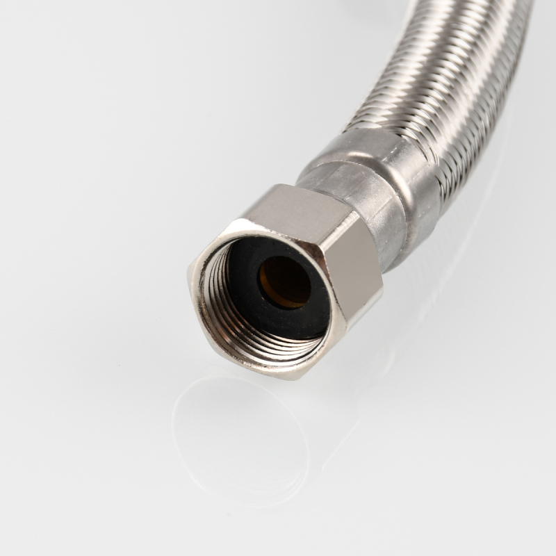 Tecmolog Braided Stainless Steel Toilet Connector, Toilet Supply Line 3/8" Female Compression Thread x 7/8"(15/16'') Female Ballcock Thread, FHA022