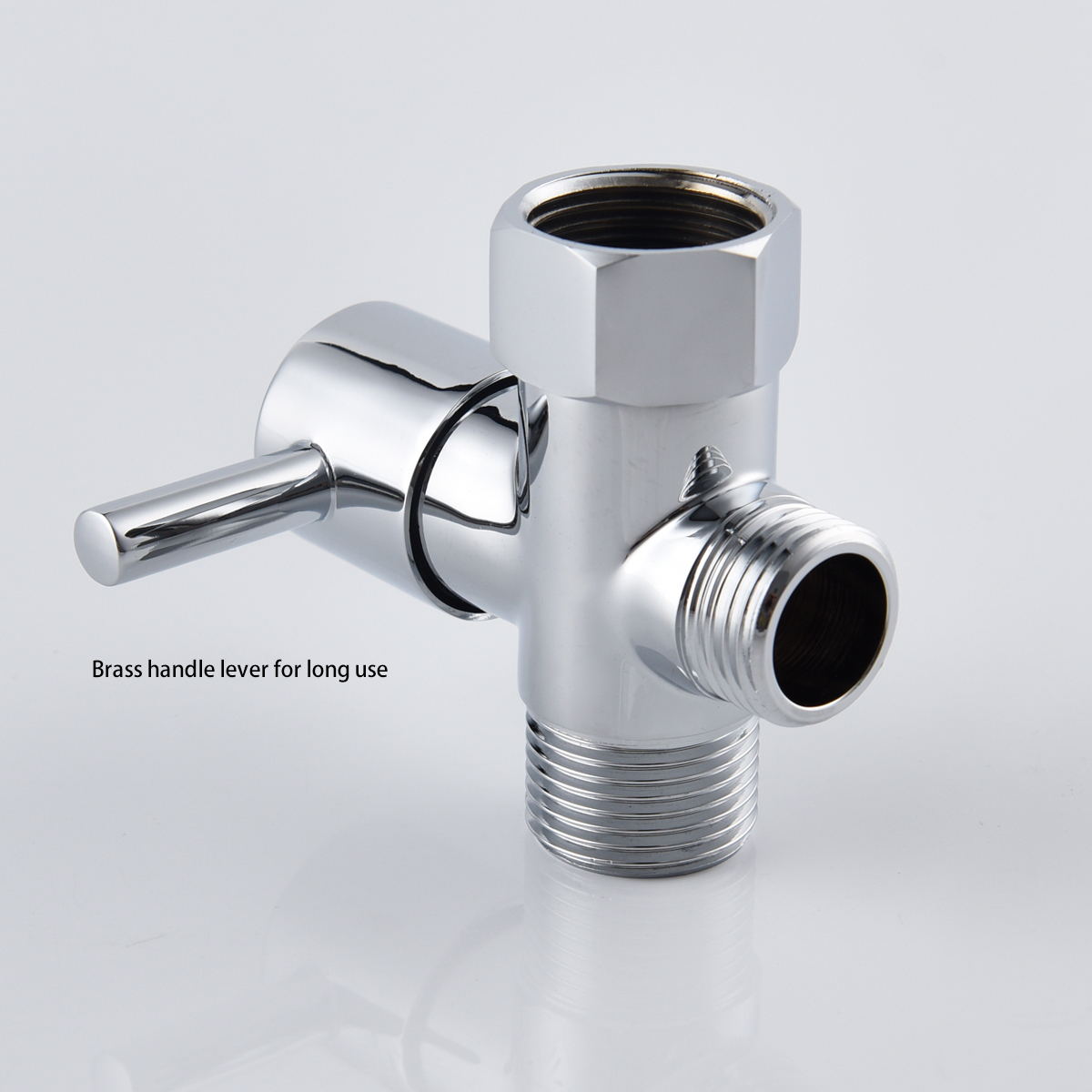 Tecmolog Brass 3 Way Diverter Valve for America, Toilet Bidet T Adapter 7/8'' (15/16'') Male & Female Thread with 1/2'' Male Hose Connector, DSF011