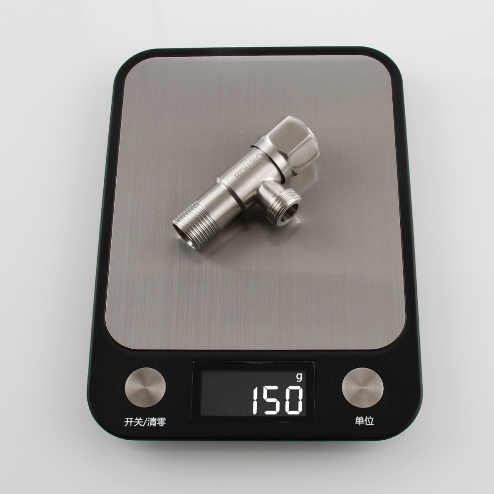 Tecmolog Stainless Steel 1/2 Half Turn Angle Valve, Shut Off Valve with G1/2'' Male Inlet and Outlet, Brushed Nickel Toilet Bidet T-Adapter, ST011