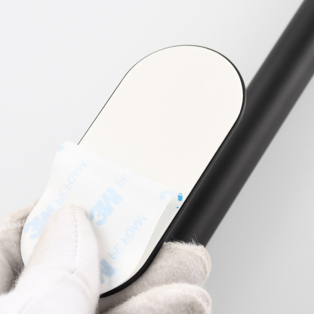 Tecmolog Self Adhesive Wall Mount Single Towel Bar, Stainless Steel No Drilling 23cm/40cm Length Towel Holder, Brushed Nickel/Black, SBH231