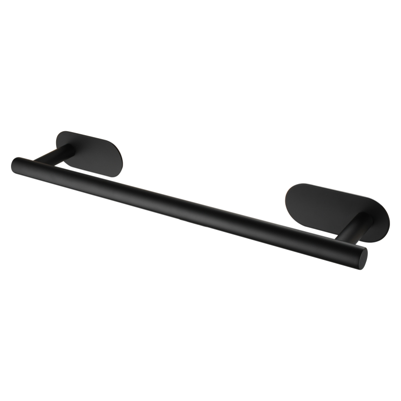 Tecmolog Self Adhesive Wall Mount Single Towel Bar, Stainless Steel No Drilling 23cm/40cm Length Towel Holder, Brushed Nickel/Black, SBH231