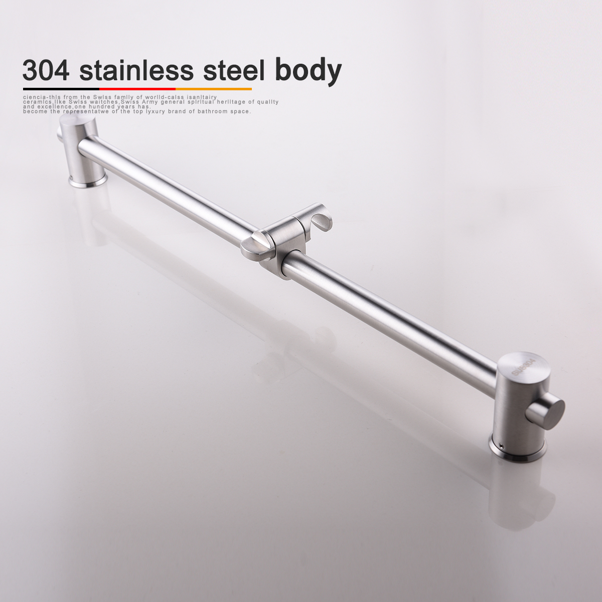 Tecmolog Stainless Steel Shower Sliding Bar/Shower Set with Adjustable Handheld Shower Holder, Wall Mount 66cm