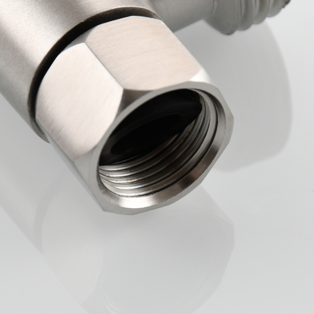 Tecmolog 304 Stainless Steel 3-Way Tee Connector US 3/8 T Adapter Nickel T-Valve for Bidet Sprayer,SBA020B