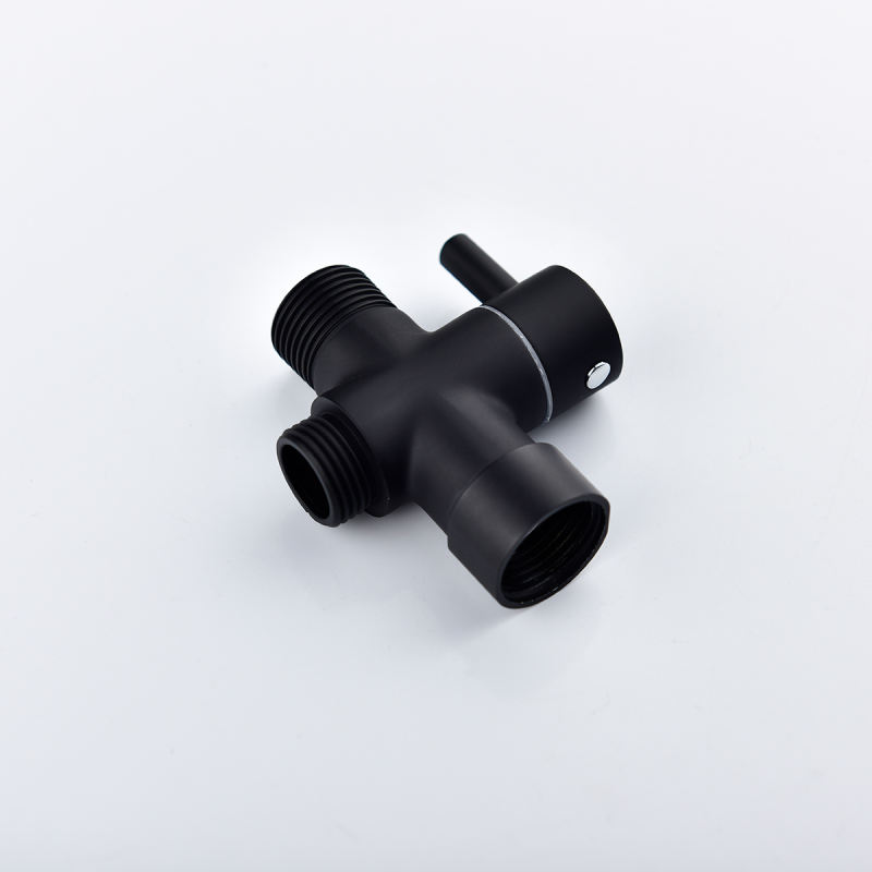 Tecmolog Black Shower Head Diverter for Toilet Lavatory, Brass Shut Off Valve  with G7/8" (G15/16") and 3 Way Valve for Shower DSF006B