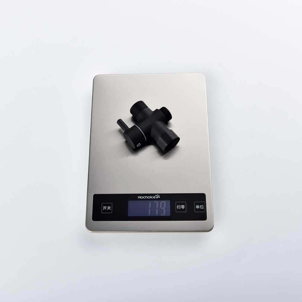 Tecmolog Black Shower Head Diverter for Toilet Lavatory, Brass Shut Off Valve  with G7/8" (G15/16") and 3 Way Valve for Shower DSF006B