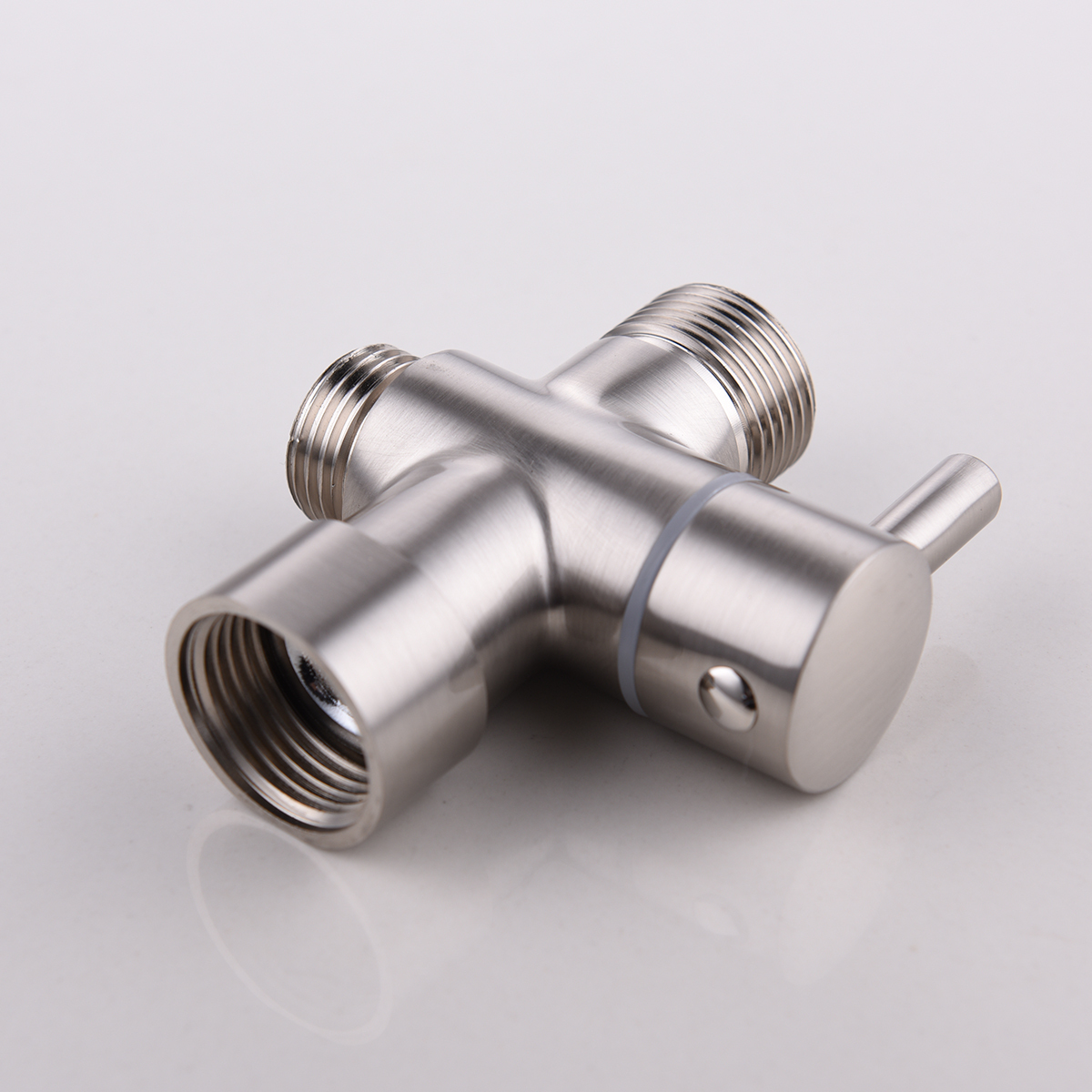 Tecmolog Brass T-adapter with Shut-off T Valve, G7/8, G1/2 and 3-way Water Tee Connector,for Handheld Toilet Bidet Spray Bathroom DSF006/DSF006NA