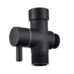 Tecmolog Black Shower Head Diverter for Toilet Lavatory, Brass Shut Off Valve  with G7/8" (G15/16") and 3 Way Valve for Shower DSF006B