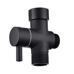 Tecmolog Black Shower Head Diverter for Toilet Lavatory, Brass Shut Off Valve  with G7/8