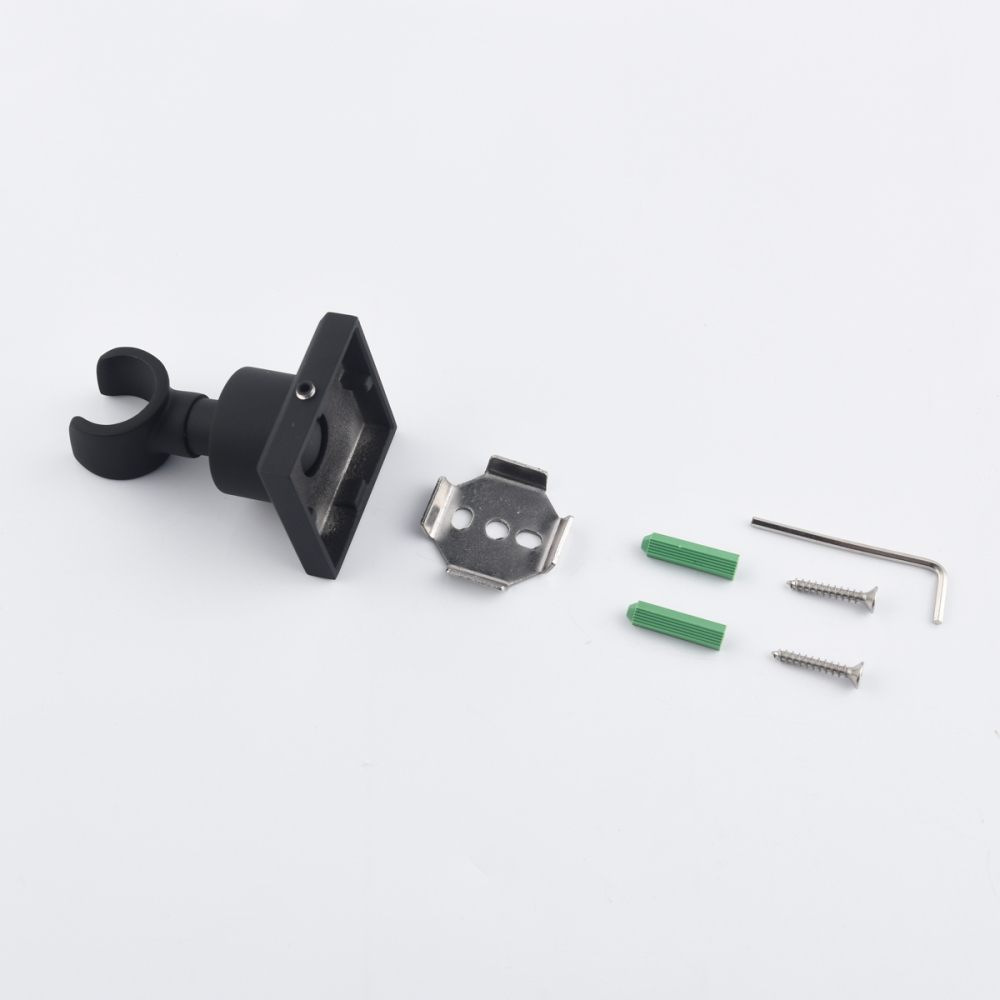 Tecmolog Stainless Steel Hand Held Shower Holder Adjustable Wall Mount Shower Head Bracket Holder for Hand Held, Black, ST31B/ST31AB