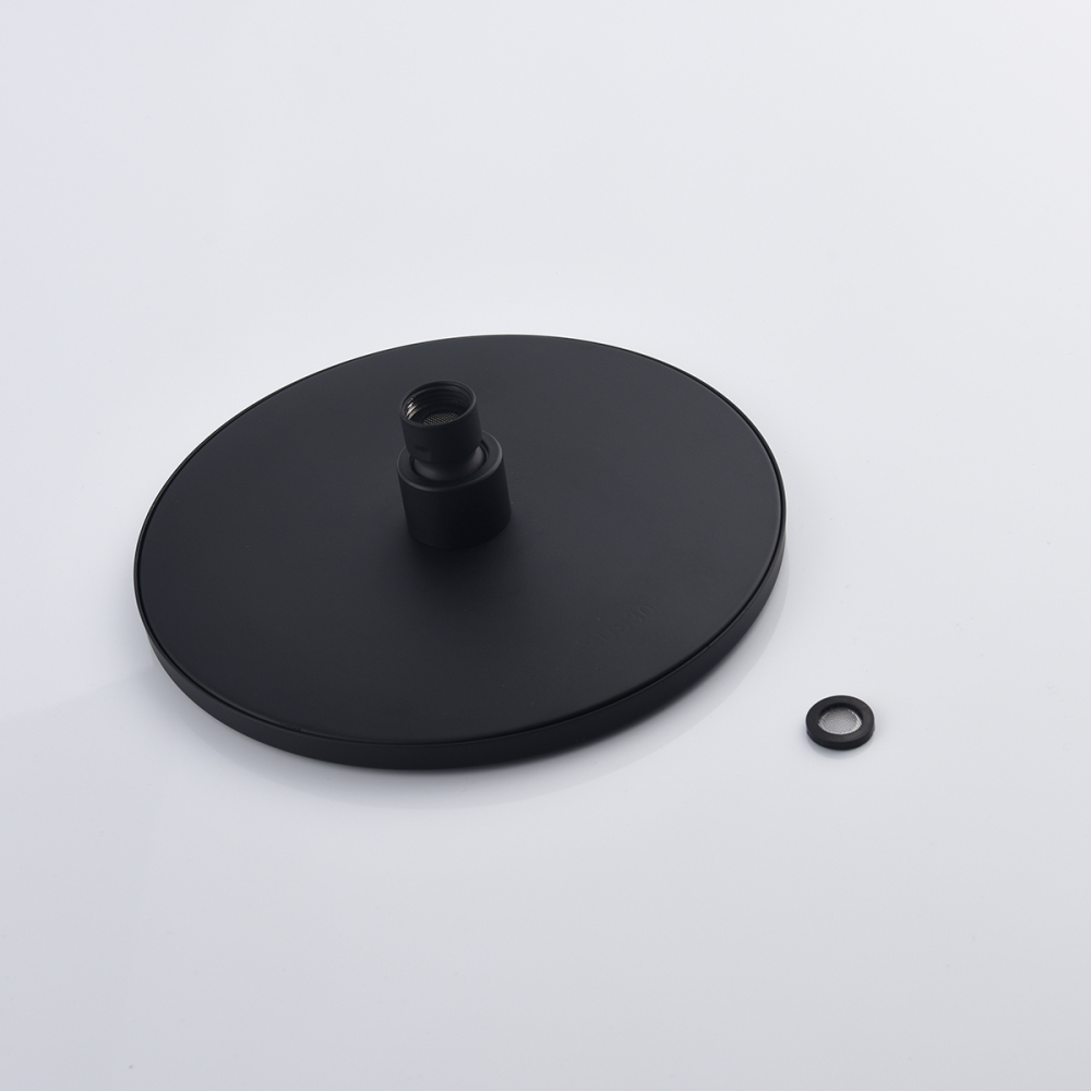 Tecmolog Fixed Shower Head 8'' Large Round/Square, Stainless Steel Balck High Pressure Rain Shower Head for Bathroom