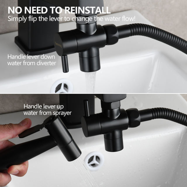 Tecmolog Sink Valve Diverter M22 x M24, Brass Faucet Splitter for Kitchen, Faucet Adapter 2 Way, SBA021C/SBA021CB/SBA021CNA