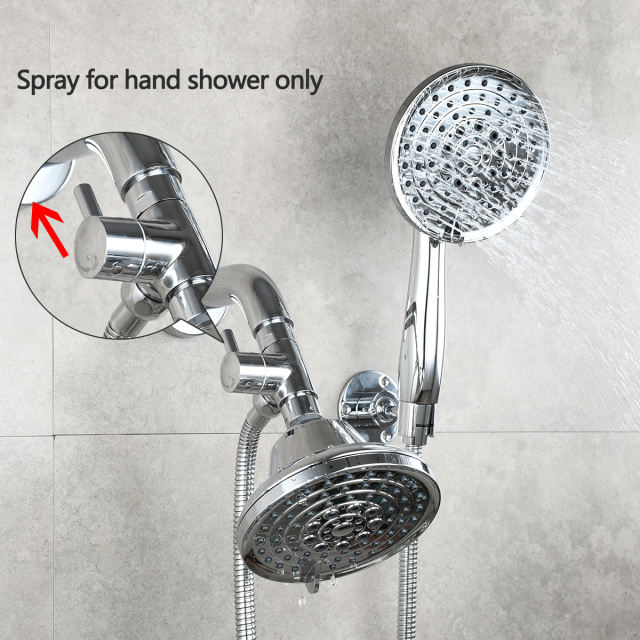Tecmolog Shower Adapter Valve G1/2'', Brass Shower Arm Diverter for Handheld Shower and Fixed Shower Head, DSF007E/DSF007ENA/DSF007EB