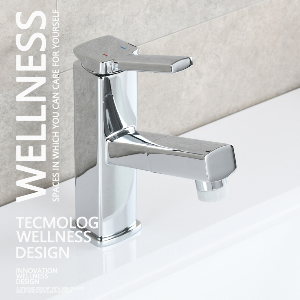 Tecmolog Pulldown Basin Faucet with Pull out Sprayer, Brass Single Lever Faucet for Bathroom, Black/Chrome/Brushed Nickel, BB6129/BC6129/BNA6129