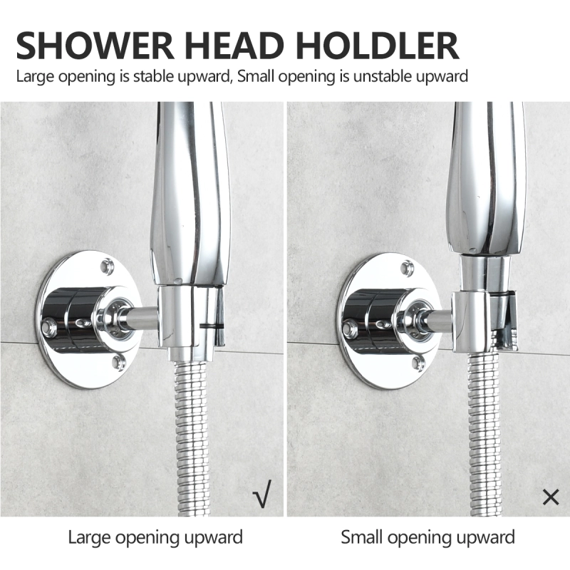 Tecmolog Shower Head Holder Adjustable Height and Nail Free, Brass Adhesive and Removable Shower Mounting Bracket, ST34/ST34NA/ST34B