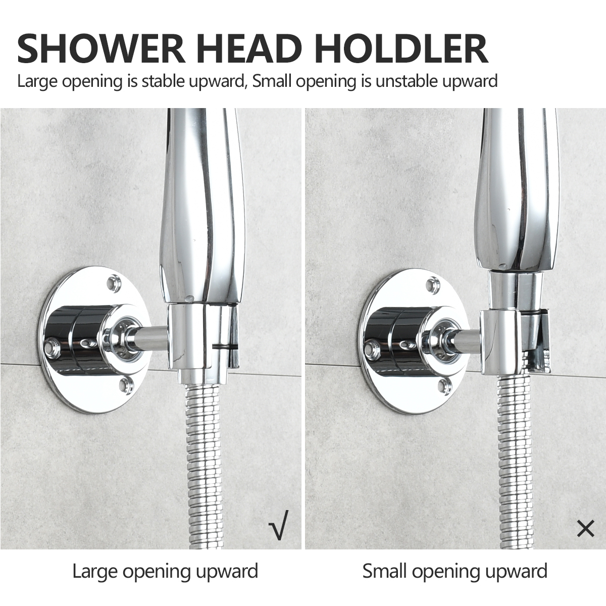 Tecmolog Shower Head Holder Adjustable Height and Nail Free, Brass Adhesive and Removable Shower Mounting Bracket, ST34/ST34NA/ST34B