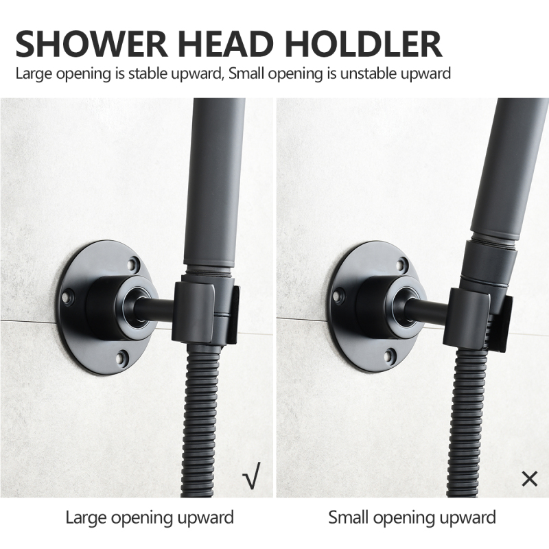 Tecmolog Shower Head Holder Adjustable Height and Nail Free, Brass Adhesive and Removable Shower Mounting Bracket, ST34/ST34NA/ST34B