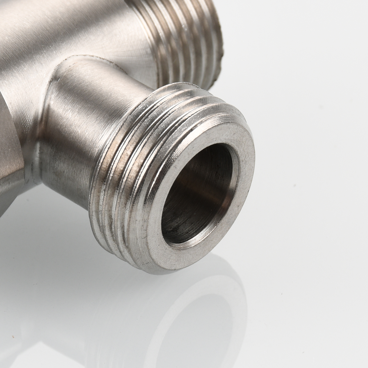 Tecmolog 3-way Tee Connector Stainless Steel T Adapter G 1/2 T Valve for Bathroom Shower Arm, Angle Valve Hose, SBA020A