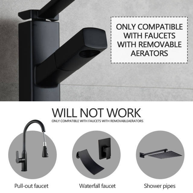 Tecmolog Sink Faucet Hose Adapter M22 x M24, Brass Faucet Diverter Valve, 3 Way Faucet Splitter for Sink, Chrome/Brushed Nickel/Black