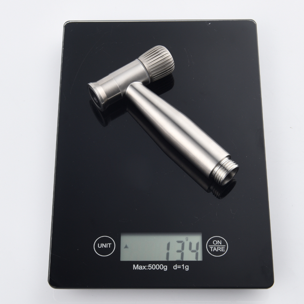 Tecmolog Cloth Diaper Sprayer Shattaf for Toilet, Stainless Steel Pressure Adjustable Handheld Bidet Sprayer Head/Sprayer Set, Brushed Nickel