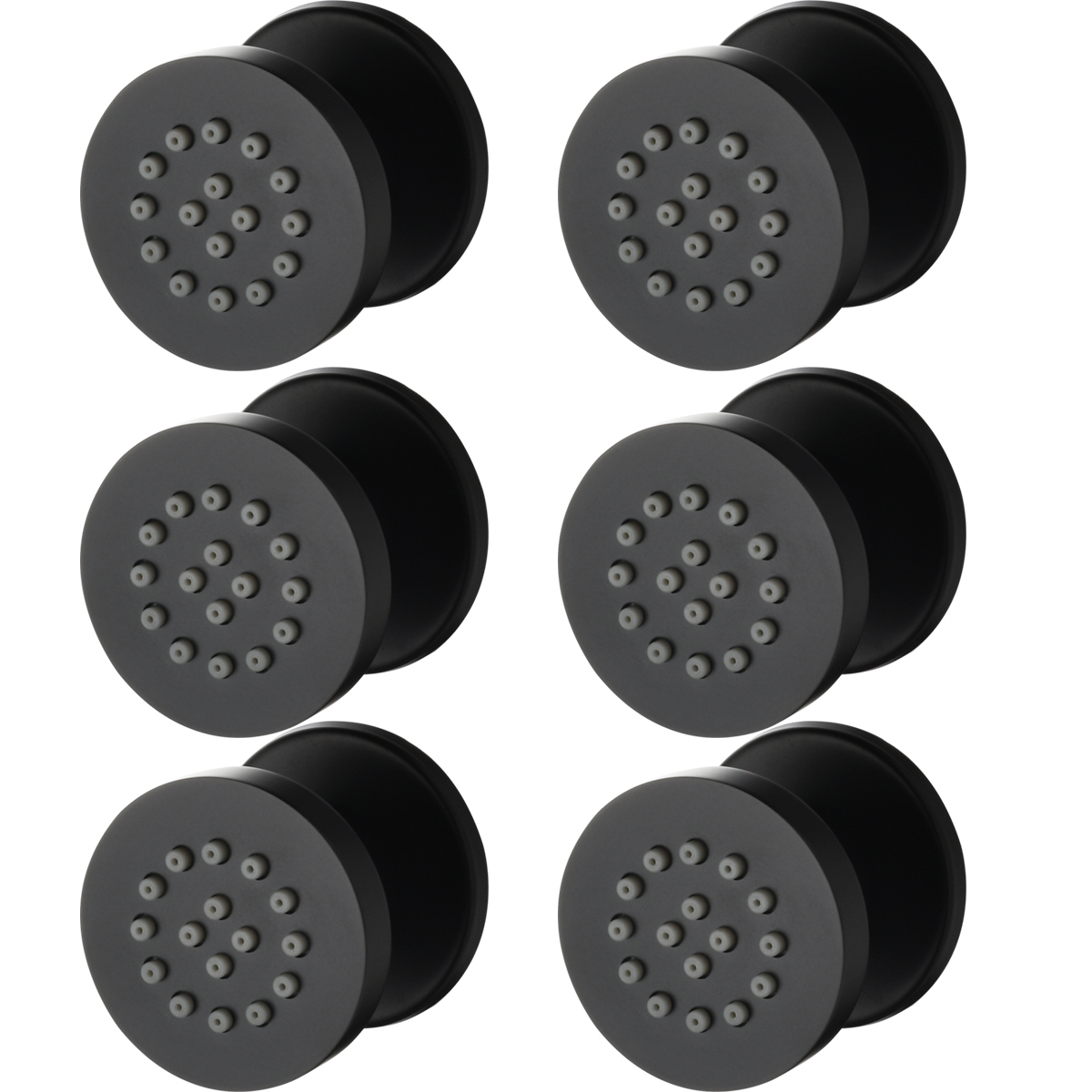 Tecmolog Solid Brass Shower Jet Round Shower Body Sprays Massage with Brushed Nickel/Chrome/Black Finish Spa Jets Sets Water Saving Wall Mounted Adjustable Shower Head Bathroom Accessories For Shower Set