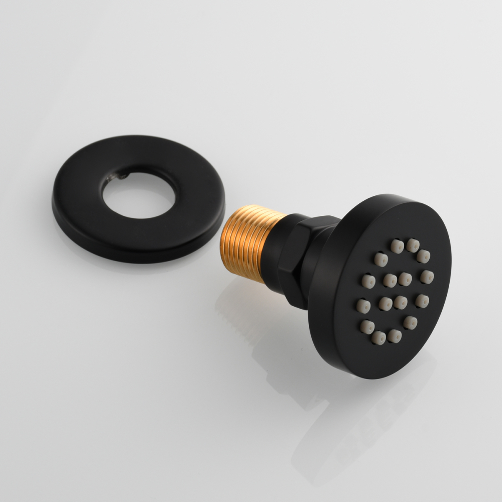 Tecmolog Solid Brass Shower Jet Round Shower Body Sprays Massage with Brushed Nickel/Chrome/Black Finish Spa Jets Sets Water Saving Wall Mounted Adjustable Shower Head Bathroom Accessories For Shower Set