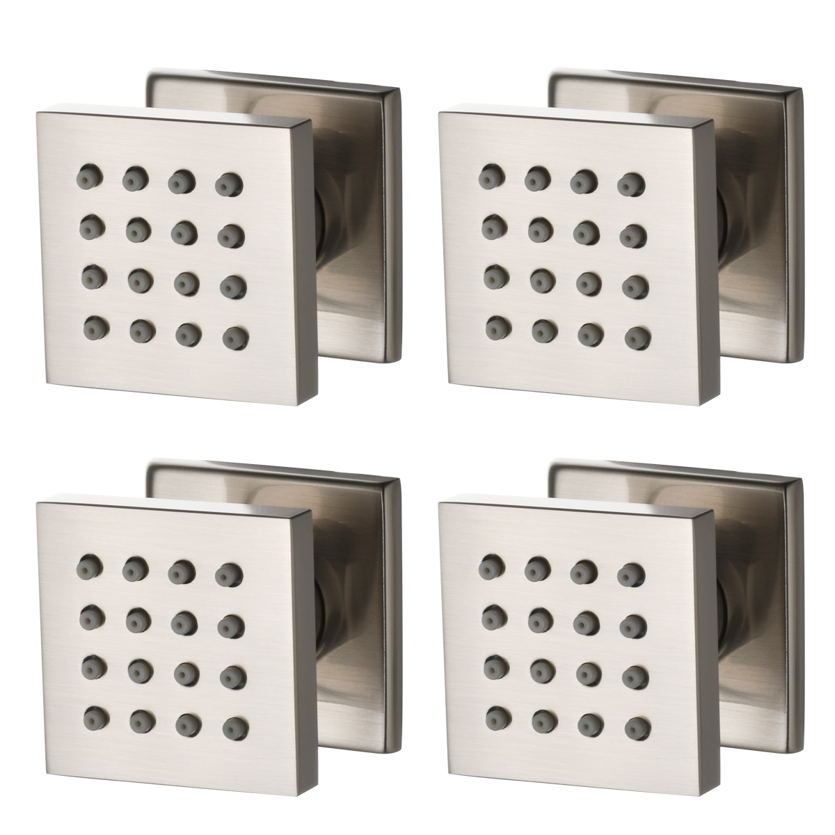 Tecmolog Solid Brass Shower jets Square Shower Body Sprays Massage With Brushed Nickel/Chrome/Black Finish Spa Jets Sets Water Saving Wall Mounted Adjustable Shower Head Bathroom Accessories For Shower Set