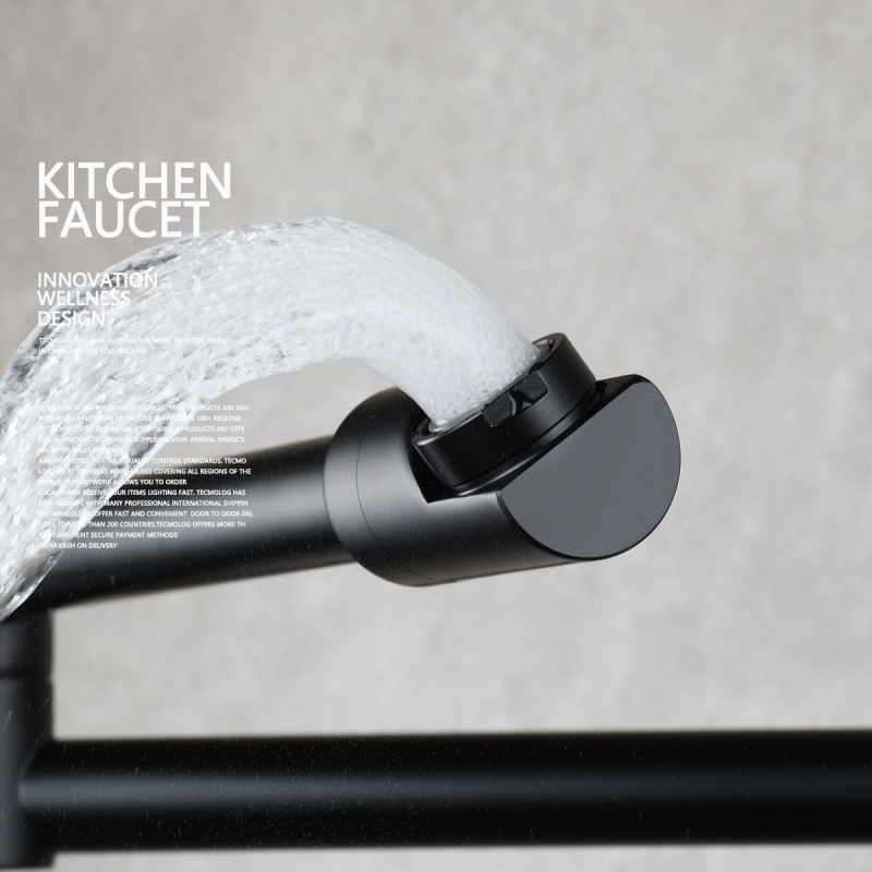 Tecmolog Kitchen Faucet Chrome Wall Mount Pot Filler Faucet Brass 360 Rotatable Folding Lengthened Folding single Handle Unique Cold Water Tap