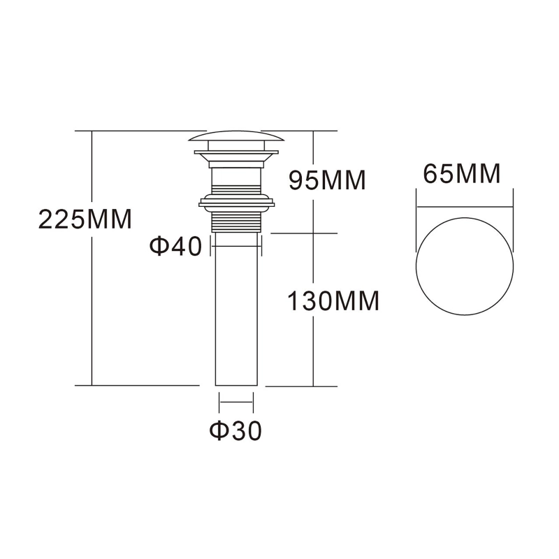 Tecmolog Brass Sink Drains Pop Up Basin Waste for Bathroom Chrome Drain Vessel Basin Sink Strainers with Overflow