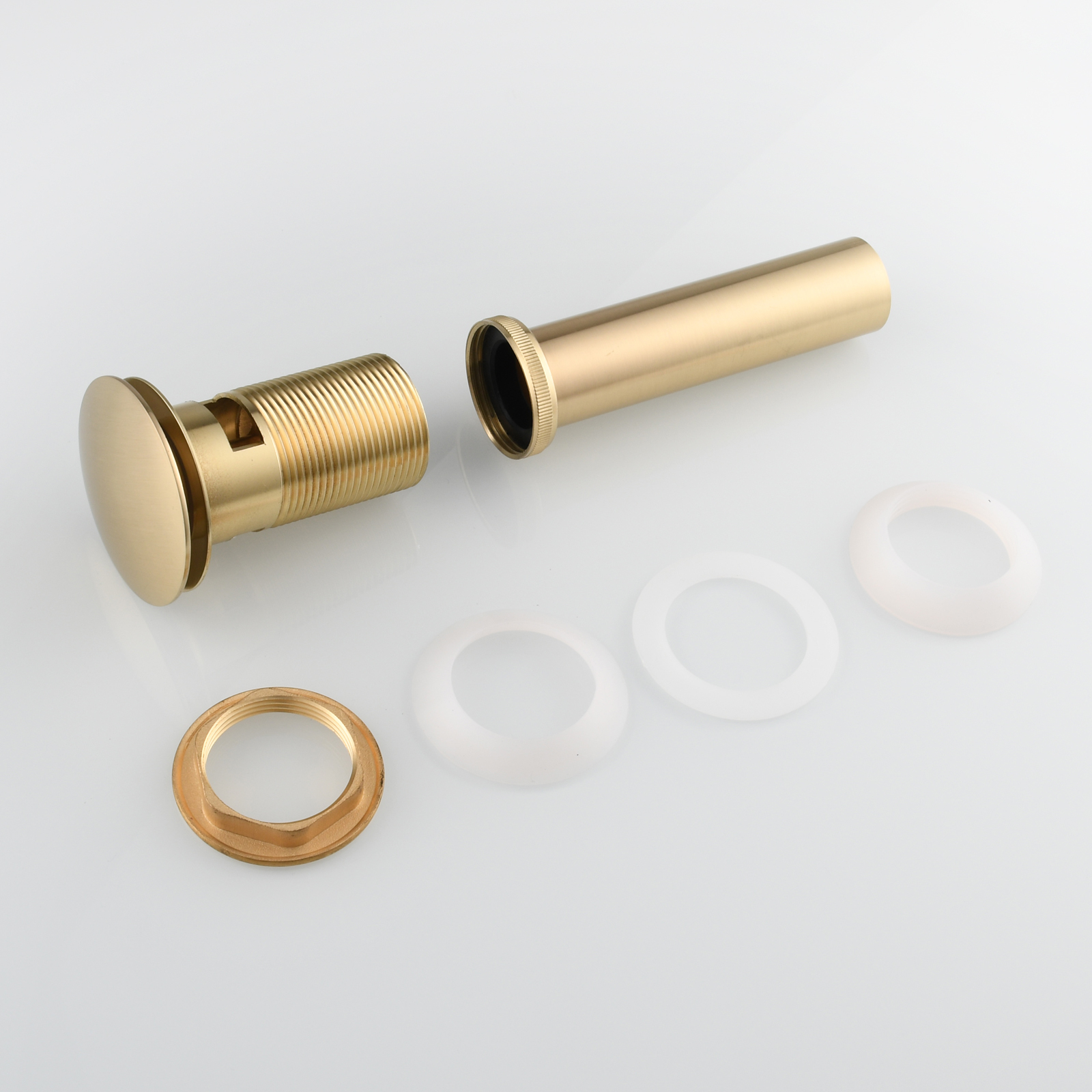Tecmolog Brass Sink Drains Pop Up Basin Waste for Bathroom Chrome Drain Vessel Basin Sink Strainers with Overflow