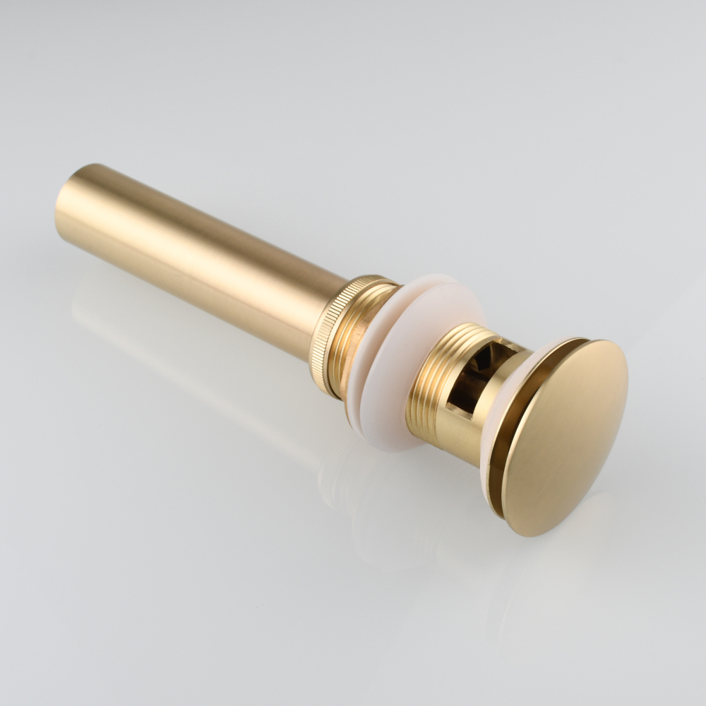 Tecmolog Brass Sink Drains Pop Up Basin Waste for Bathroom Chrome Drain Vessel Basin Sink Strainers with Overflow