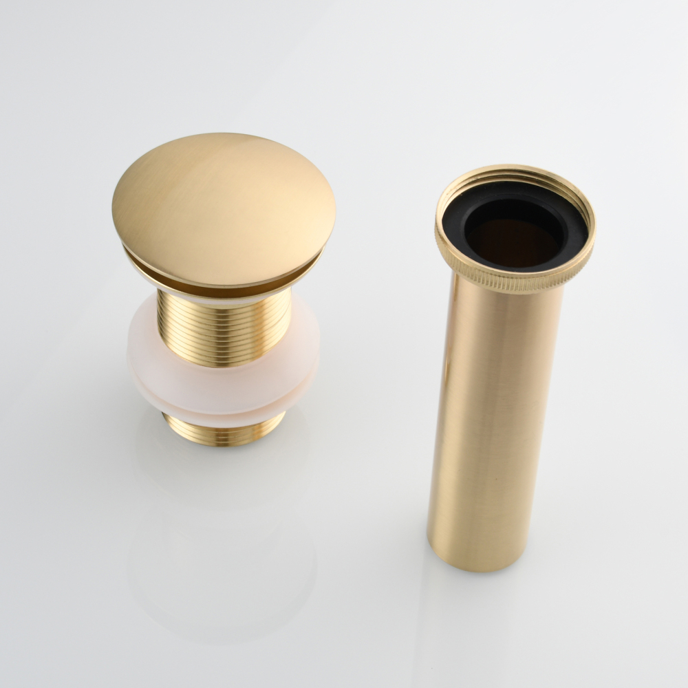 Tecmolog Bathroom Sink Drain Stopper Pop Up, Sink Pop Up Drain Brass, Bath Sink Drain without Overflow, Chrome
