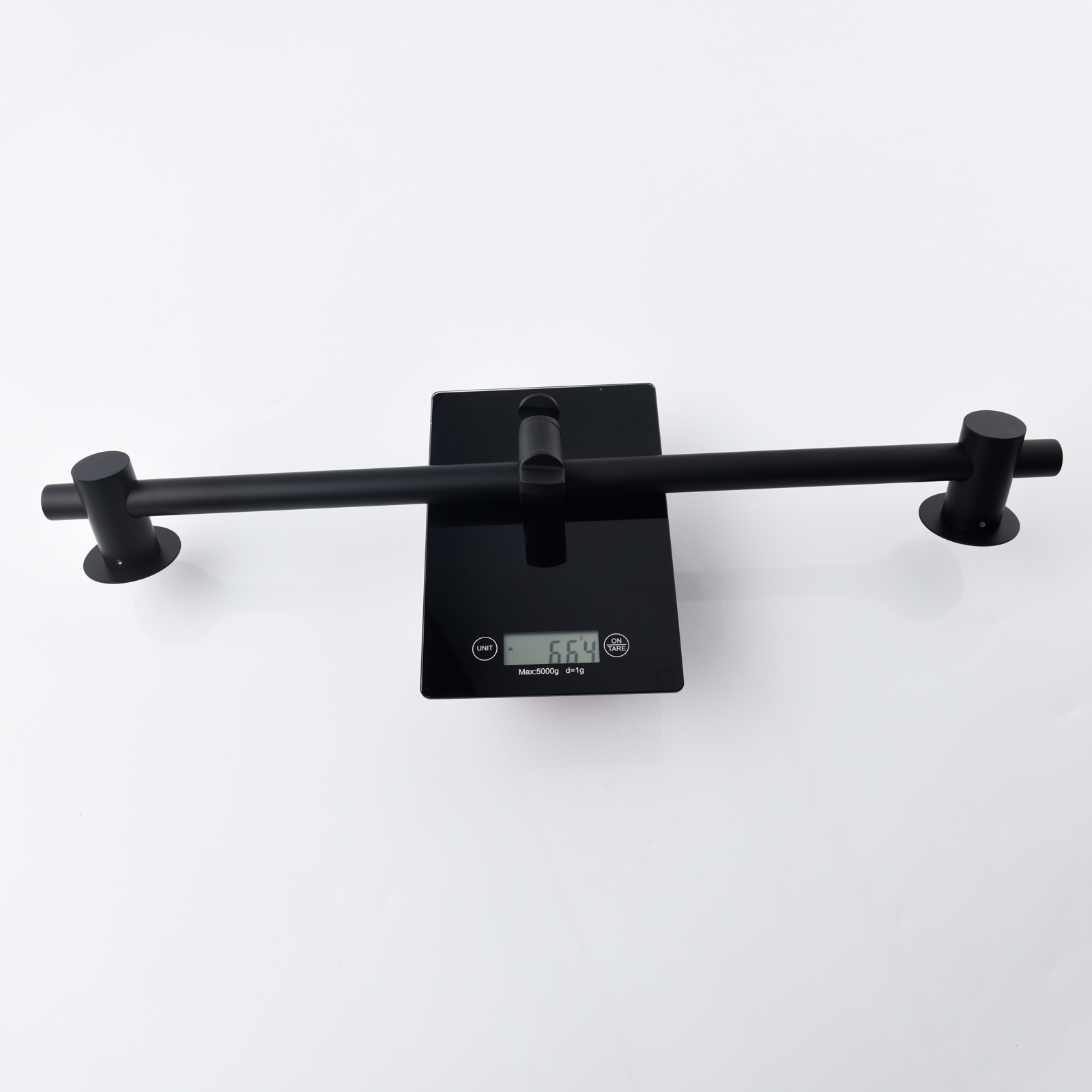 Tecmolog Stainless Steel Brushed Nickle/Black Adjustable Shower Sliding Bar with No Drilling Large Base Area & Hand Held Shower Head