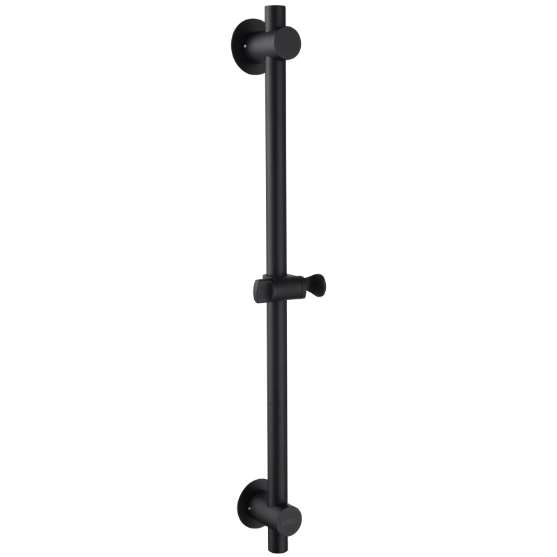 Tecmolog Stainless Steel Brushed Nickle/Black Adjustable Shower Sliding Bar with No Drilling Large Base Area & Hand Held Shower Head