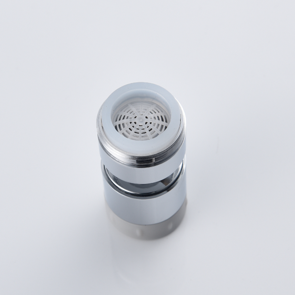 Tecmolog Brass Rotatable Sink Aerator with Silicone Head,  M22 Female/M24 Male Thread, Chrome/Black/Brushed Nickel